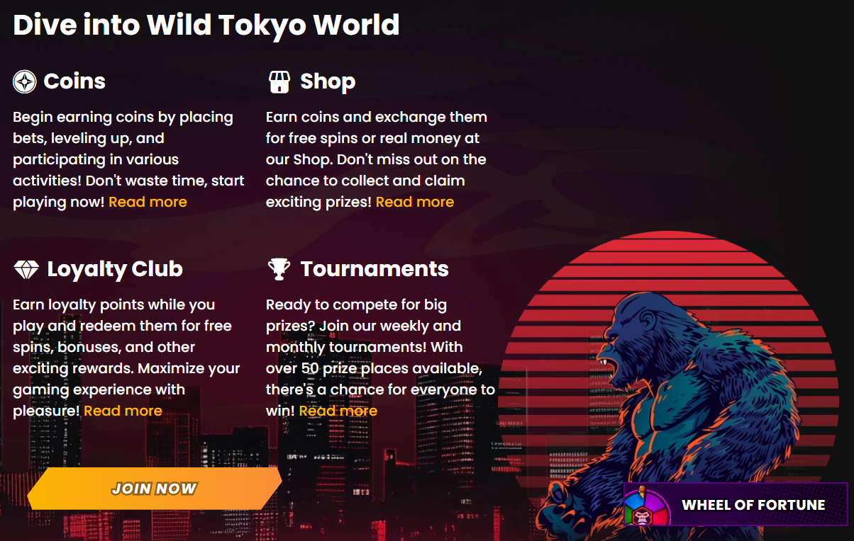 Wild Tokyo Casino elements