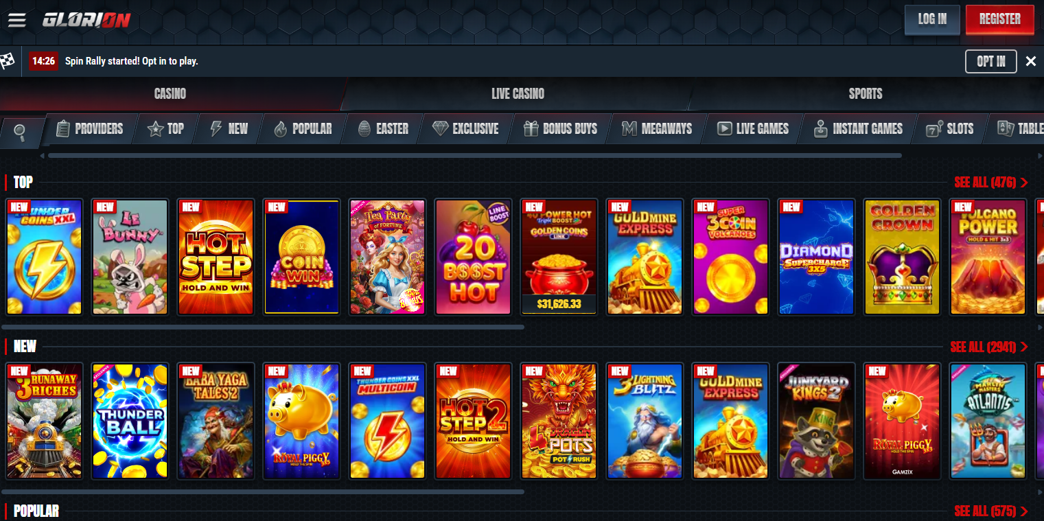 Glorion Casino Banner