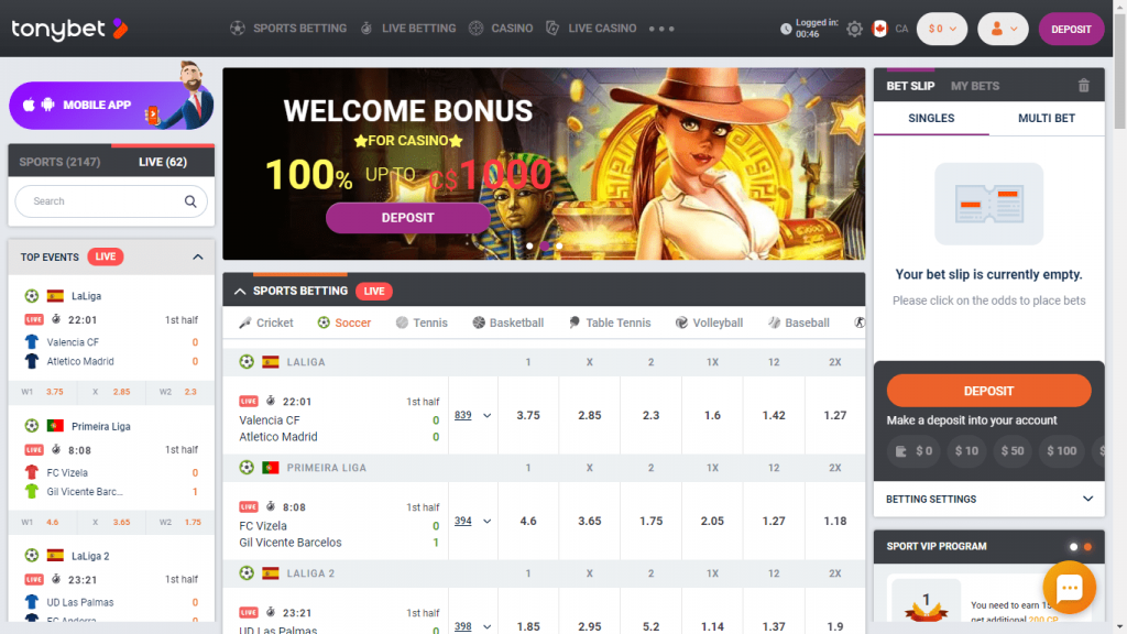 TonyBet User Experience